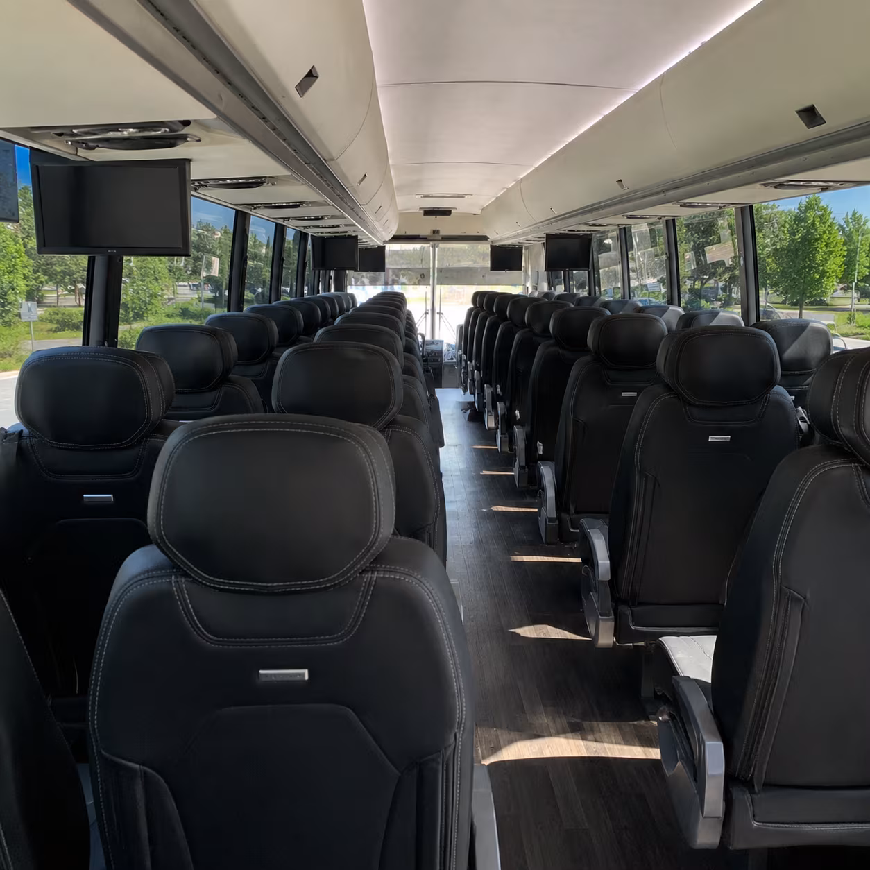 west palm beach 56 passenger charter bus inside